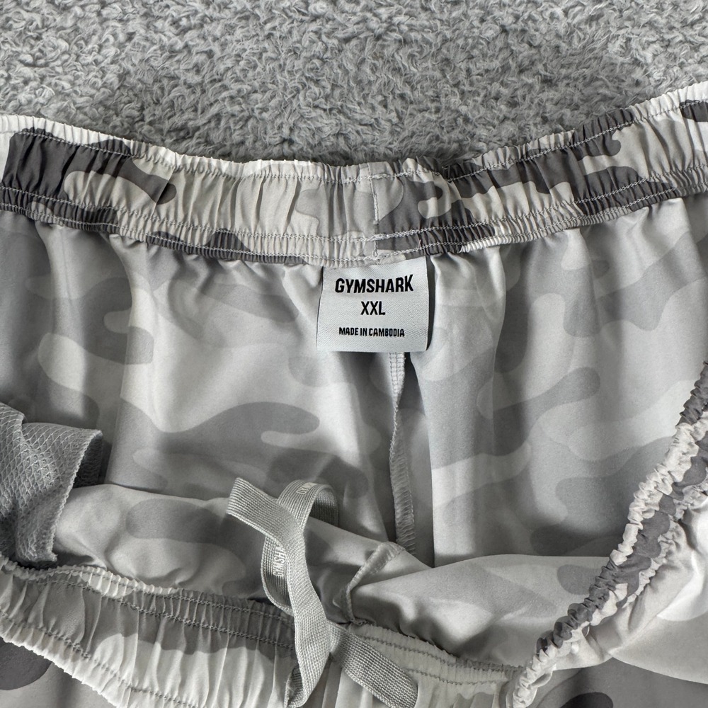 Gymshark Arrival Camo Shorts Mens XXL Grey White Camouflage Athletic Training - Picture 4 of 7